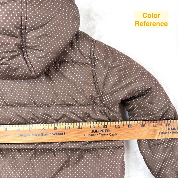 Giordano Junior Polka Dot Hooded Puffer Jacket Girl 5-6 Years Brown - Picture 7 of 10